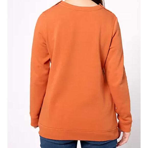 Denim & Co. Active QVC Adaptive Lush Lined Jersey Pullover Mobility Accessible - Picture 2 of 10